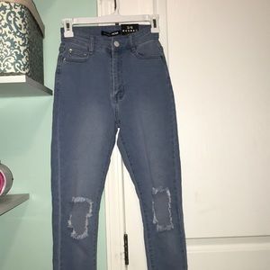 light wash ripped fashion nova jeans